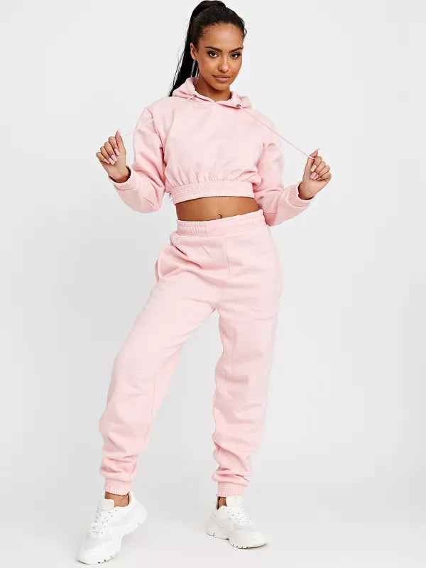 Pink Cropped Hoodie & Jogger set – Mrs C's Boutique