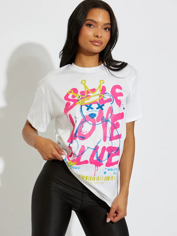 Self Love Club Graphic T-Shirt - Black or White